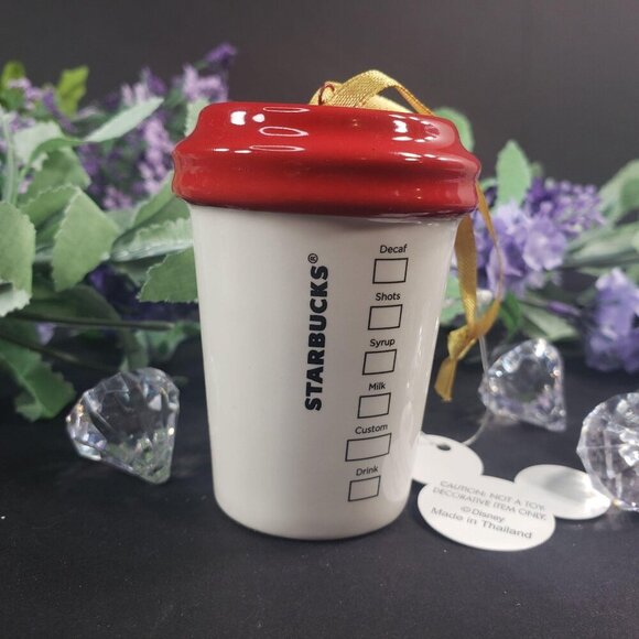 Starbucks Disney Christmas Tree Mug Ceramic Holiday Ornament Coffee Cup - Picture 2 of 10